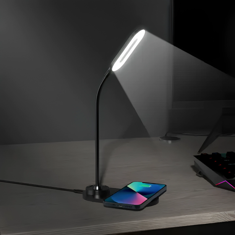 2-in-1 Desk Lamp: Wireless Charging, LED Light